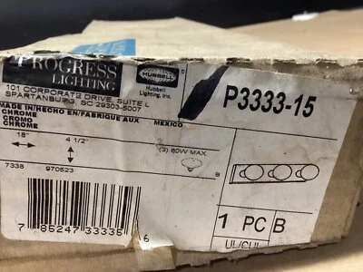 Progress Lighting P3333-15 Broadway Wall or Ceiling Mount  Chrome #106E115PR6*CO - Image 1 of 4