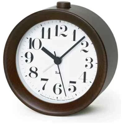 Lemnos RIKI Watanabe designed Alarm Clock Brown WR09-15 BW Table Clock Japan - Image 1 of 3