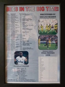 Brentford 2021-22 Premier League season - souvenir print - Picture 1 of 5