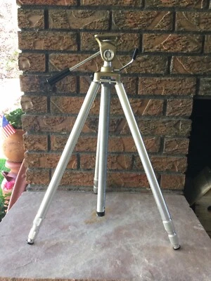 Quick-Set 6000 Tripod Pan Tilt Head Vintage 1950s Adjust Telescoping Aluminum - Image 1 of 4