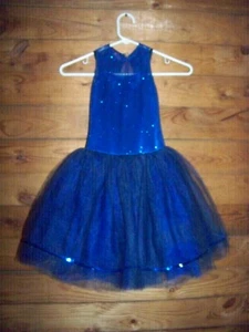 Mädchen blau Glitzer Eislauf Kleid Größe Medium Kind MC EUC!!! - Bild 1 von 2