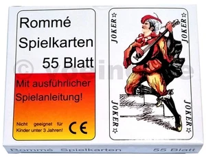 10x 55 Romme Karten Rommekarten Spielkarten Canasta Bridge Rommékarten Rommé - Bild 1 von 1