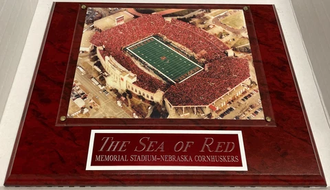 THE SEA OF RED-MEMORIAL STADIUM-NEBRASKA HUSKERS FRAMED 8X10 PHOTO-12X15 PLAQUE Cover