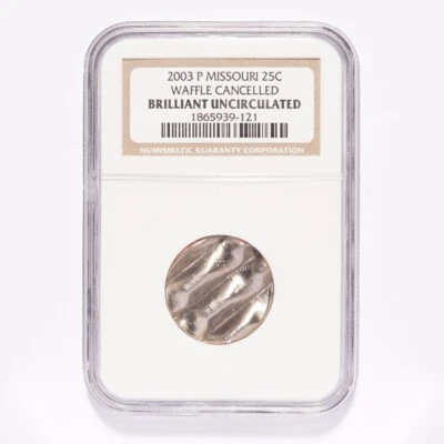 2003-P Missouri Quarter Waffle Cancelled NGC BU - Image 1 of 2