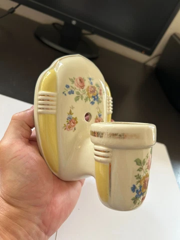 VINTAGE ART DECO PORCELAIN BATHROOM WALL SCONCE LIGHT FIXTURE TO RESTORE Cover