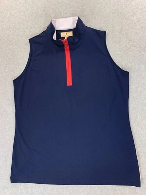 Camisa de golf deportiva Haley Kennedy manga media cremallera (XL para mujer) azul Foto 1 de 4