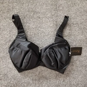 New Frederick's of Hollywood Va Va Voom Bra 32DD Satin Black Wide Strap -POWT * - Picture 1 of 10