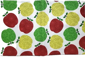 Flannel Back Vinyl Printed Tablecloth, 52"x90" Oblong, MULTICOLOR APPLES # 1, HP - Picture 1 of 21