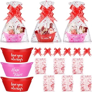 18 Pcs Valentines Day Baskets Gifts Empty Set Includes 6 Plastic Gift Basket ... - Picture 1 of 6