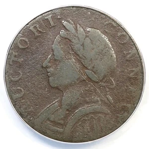 1787 4-L ANACS VF 25 Details Mailed Bust Left Connecticut Colonial Copper Coin - Picture 1 of 4