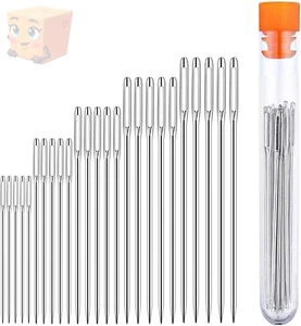 25x Nähnadeln Set Edelstahl nähen groß Auge Sticknadel Nadel Nähnadel Garn - Bild 1 von 9