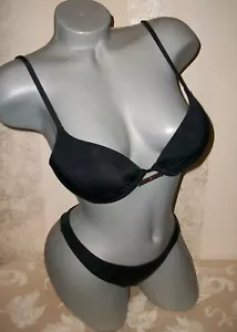 Bikini costume da bagno Victoria Secret Bombshell 34B S nero nero Itsy nuovo con etichette - Foto 1 di 6