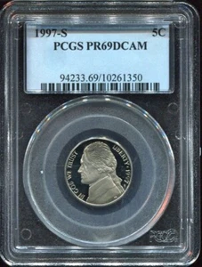 1997 S 5C Jefferson Nickel PCGS PR69DCAM - Bild 1 von 2