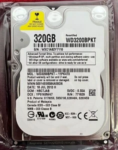 WD WD3200BPKT 320GB HDD Hard Drive - Afbeelding 1 van 3