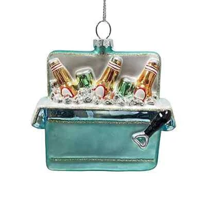 Drink Cooler Glass Christmas Ornament " Kohl's St Nicholas Square Beer Soda NEW - Picture 1 of 6