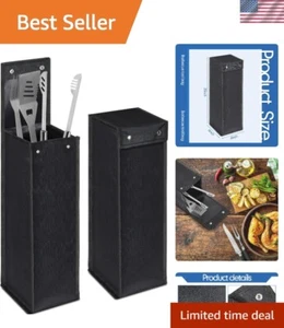 Classic Black BBQ Tool Storage Bag - Durable Oxford Cloth Grill Utensil Holder - Picture 1 of 9