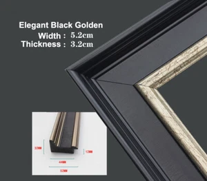 Elegant Black Golden PU Frame DIY Kit For Oil Painting & Wall Art #017 - Picture 1 of 3