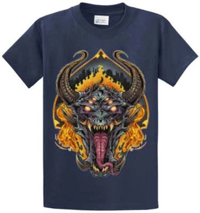 DEMON FACE Cotton Printed Tee Shirt Regular and Big and Tall Sizes - Bild 1 von 6