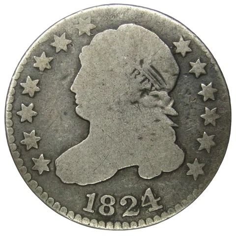 1824/2 Capped Bust Dime JR-1 Flat Top 1 Good Overdate 4 over 2 10c Cover