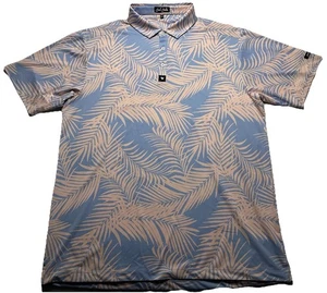 BAD BIRDIE Mens Hawaiian Print Athletic Golf Polo Shirt Sz 3XL Performance - Picture 1 of 3
