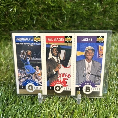 1996-97 Upper Deck MiniCards Kobe Bryant, K Garnett, J O'Neal #M129-158-139 (RC) - Image 1 of 2