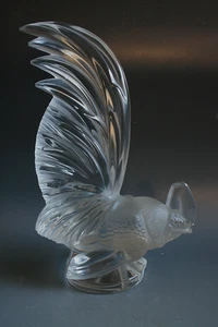 LALIQUE COQ NAIN GLASS CAR MASCOT - Picture 1 of 6