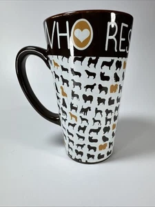 Who Rescued Who? Tall Coffee Mug With All Kinds Of Dogs - Picture 1 of 5