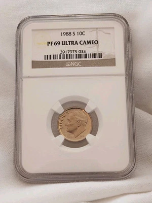 1988 S 10C Roosevelt Dime NGC PF69 Ultra Cameo - Image 1 of 2