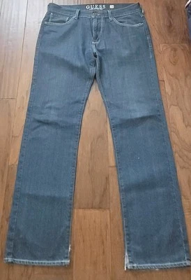 Guess Mens Blue Lincoln Slim Straight Fit Stretch Denim Jeans Sz 34x32 - Image 1 of 4
