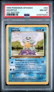 1999 Pokemon 1st Edition Base SPANISH Squirtle #63 PSA 8 - Picture 1 of 2