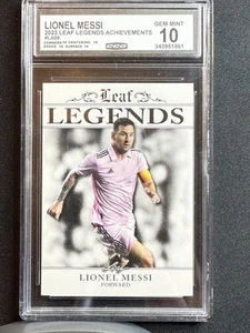 Lionel Messi 2023 Leaf Legends Achievements CCG 10 RC - Afbeelding 1 van 2