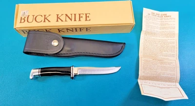 Unused Mint Buck Pathfinder Model No. 105 Knife + Sheath & Box PRE CODE TR727 - Image 1 of 4