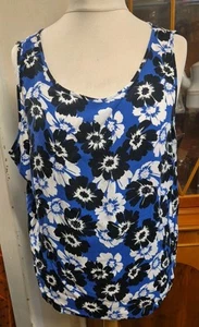 Blue Multi Floral Print Sleeveless Top by George, Size 18 - Picture 1 of 7