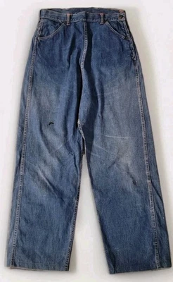 JEANS VAQUEROS MUJER VINTAGE GARRA CREMALLERA LATERAL AZUL TALLA 30X28 DESGASTADOS Foto 1 de 4