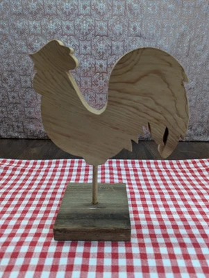 9" alto PRIM DE COLECCIÓN/EE. UU. Madera Artesanal Recortada Gallo Silueta x Decoración Foto 1 de 4