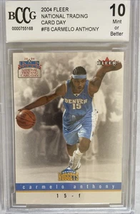 2004 Fleer National Trading Card Day Carmelo Anthony #8 BCCG 10 Mint - Picture 1 of 2