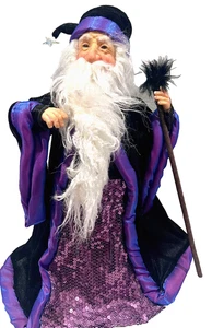 Poupée Magicien Merlin Magicien Sorcier Sorcière Halloween Fantaisie 18" Figurine Décor - Photo 1/10