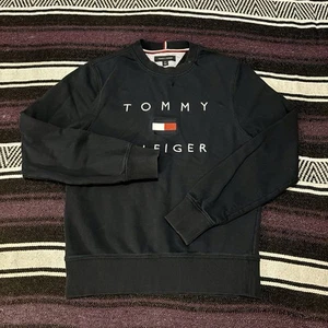 Classic Tommy Hilfiger Logo Pullover Crewneck Sweatshirt (Blue) Size Small - Picture 1 of 4