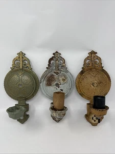 Juego de (3) apliques de pared victorianos antiguos - Imagen 1 de 24