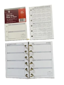 2026 Week Calendar POCKET SIZE DIARY INSERT Mulberry/Filofax 6 holes (58 pages) - Picture 1 of 3