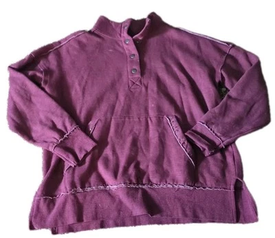 Sudadera para mujer Maurice's Henley talla mediana granate Foto 1 de 4