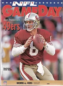 1993 San Francisco 49ers Cleveland Browns Spielprogramm Steve Young HOF - Bild 1 von 1