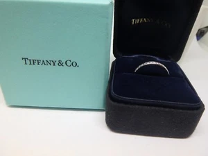 Nachlass Tiffany & Co Diamant Halbkreis Ehering 2 mm Bandring Platin Gr. 5,5 - Bild 1 von 11