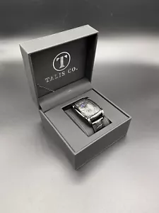 !!️NUOVO!!️ OROLOGIO MOVIMENTO FASI LUNARI TALIS CO NERO CON CINTURINO IN PELLE NERA - Foto 1 di 7