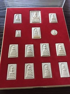 Magic Buddha Thai Amulet Phra Somdej Old Wat Phananchoeng Ayuthaya 1996 SET BOX - Picture 1 of 5