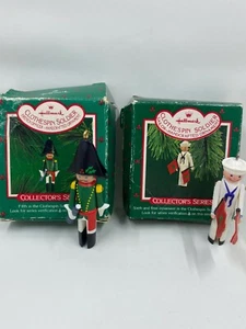 Hallmark Keepsake Clothespin Soldiers Ornaments Set Of 2 French Officer & Sailor - Picture 1 of 1