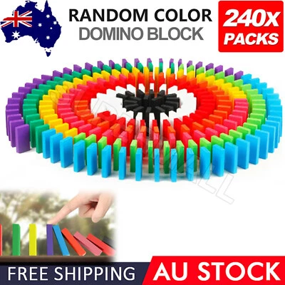 240-960pcs Domino Blocks Tiles Tumbling Dominoes Knock Down Kids Toys OZ - image 1 of 4
