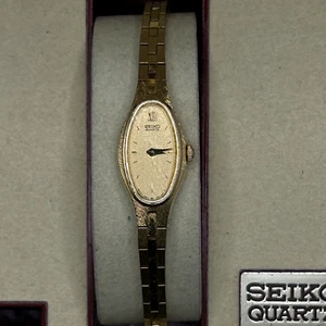 Vintage Women's Seiko 1E20 Watch - Authentic Gold-Plated - Picture 1 of 7