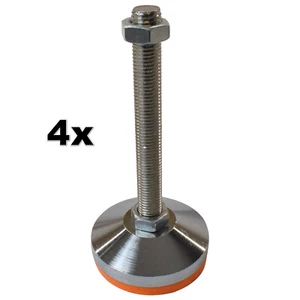 4x M16 Ø80x165mm Schwerlast Maschinenfuß Gerätefuß Maschinenschuh Stahl (SET) - Bild 1 von 1