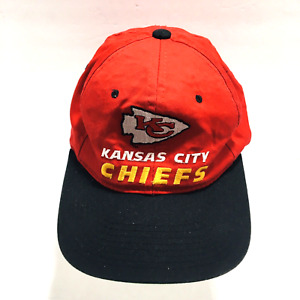Vtg Kansas City Chiefs SnapBack Red/Blk Logo New Era Team NFL Football 90s Hat
